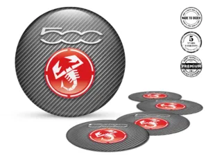 Fiat Abarth Pegatina Silicona Edición Emblemas de Aro Custom